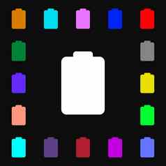 电池空低电图标标志很多色彩斑斓的符号设计