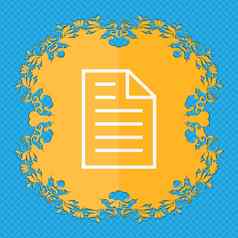 文本文件标志图标文件文档象征花平设计蓝色的摘要背景的地方文本
