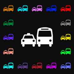 出租车iconi标志很多色彩斑斓的符号设计