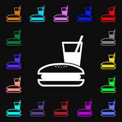 午餐盒子iconi标志很多色彩斑斓的符号设计