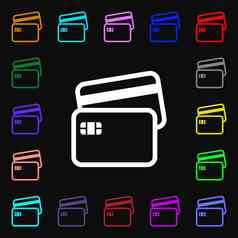 信贷卡图标标志很多色彩斑斓的符号设计
