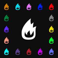 火火焰图标标志很多色彩斑斓的符号设计