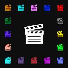 电影克拉珀图标标志很多色彩斑斓的符号设计