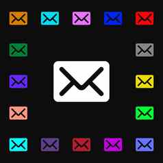 邮件信封信图标标志很多色彩斑斓的符号设计