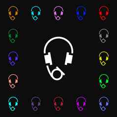 耳机图标标志很多色彩斑斓的符号设计