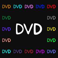 Dvd图标标志很多色彩斑斓的符号设计