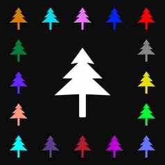 圣诞节树iconi标志很多色彩斑斓的符号设计