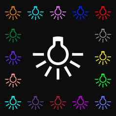 光灯泡iconi标志很多色彩斑斓的符号设计
