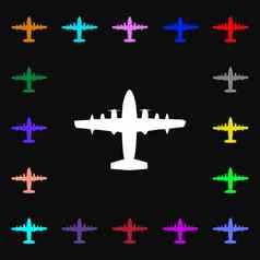 飞机iconi标志很多色彩斑斓的符号设计