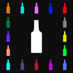 瓶图标标志很多色彩斑斓的符号设计