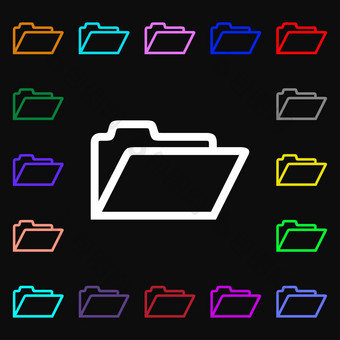 文件夹图标标志很多色彩斑斓的符号设计