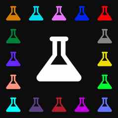 锥形瓶图标标志很多色彩斑斓的符号设计