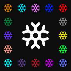 雪花图标标志很多色彩斑斓的符号设计