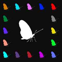 蝴蝶iconi标志很多色彩斑斓的符号设计
