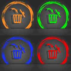 回收本标志图标时尚现代风格橙色绿色蓝色的红色的设计