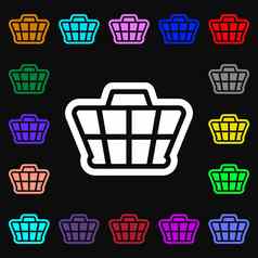 购物车图标标志很多色彩斑斓的符号设计