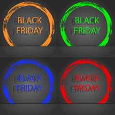 黑色的星期五标志图标出售象征特殊的提供标签时尚现代风格橙色绿色蓝色的红色的设计