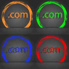 域标志图标顶级互联网域象征时尚现代风格橙色绿色蓝色的红色的设计