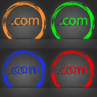 域标志图标顶级互联网域象征时尚现代风格橙色绿色蓝色的红色的设计
