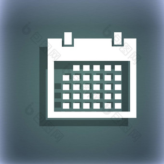 日历标志图标天月象征日期按钮蓝绿色摘要背景影子空间文本
