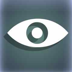 眼睛发布内容第六感觉直觉图标象征蓝绿色摘要背景影子空间文本