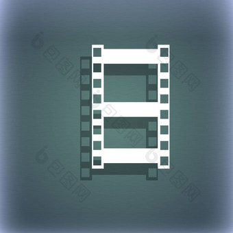 视频标志图标框架象征蓝绿色摘要背景影子空间文本