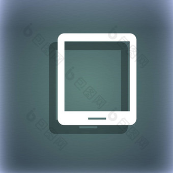 平板电脑标志图标智能手机按钮蓝绿色摘要背景影子空间文本