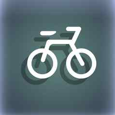 自行车图标象征蓝绿色摘要背景影子空间文本
