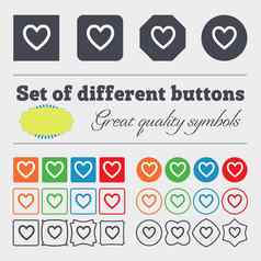 心标志图标爱象征大集色彩斑斓的多样化的高质量的按钮