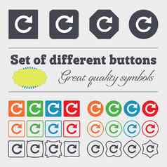 更新标志图标完整的旋转箭头象征大集色彩斑斓的多样化的高质量的按钮