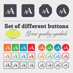 扩大字体。图标标志大集色彩斑斓的多样化的高质量的按钮