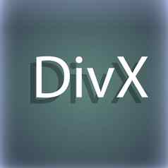 divx视频格式标志图标象征蓝绿色摘要背景影子空间文本
