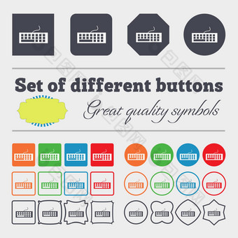 电脑键盘图标大集色彩斑斓的多样化的高质量的按钮