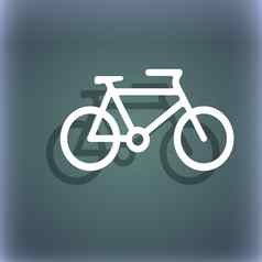 自行车图标象征蓝绿色摘要背景影子空间文本