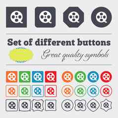 视频标志图标框架象征大集色彩斑斓的多样化的高质量的按钮