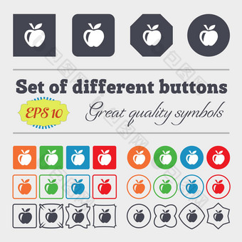 <strong>苹果图标</strong>标志大集色彩斑斓的多样化的高质量的按钮