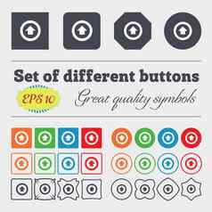 方向箭头图标标志大集色彩斑斓的多样化的高质量的按钮