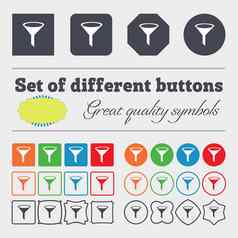 漏斗图标标志大集色彩斑斓的多样化的高质量的按钮