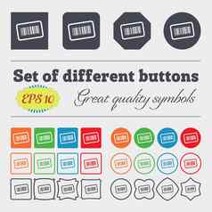 条形码图标标志大集色彩斑斓的多样化的高质量的按钮