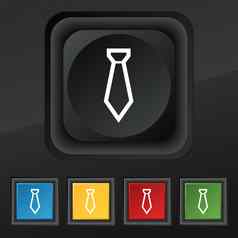 领带图标象征集色彩斑斓的时尚的按钮黑色的纹理设计