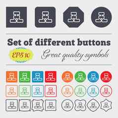 网络图标标志大集色彩斑斓的多样化的高质量的按钮