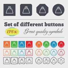 重量图标标志大集色彩斑斓的多样化的高质量的按钮