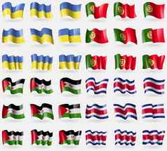 乌克兰葡萄牙西方撒哈拉沙漠科斯塔黎加集旗帜国家世界