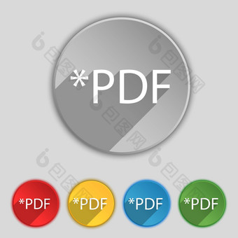 <strong>PDF文件</strong>文档图标<strong>下载PDF</strong>按钮<strong>PDF文件</strong>扩展象征集彩色的按钮