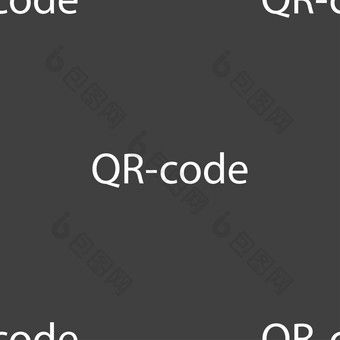 <strong>二维码</strong>标志图标<strong>扫</strong>描代码象征无缝的模式灰色的背景