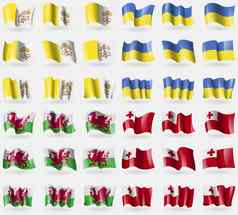 梵蒂冈西蒂圣乌克兰威尔士汤加集旗帜国家世界