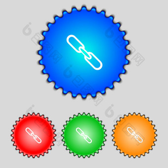 链接标志图标超链接链象征集色彩鲜艳的按钮