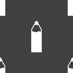 塑料瓶喝图标标志无缝的模式灰色的背景