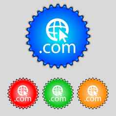 域标志图标顶级互联网域象征集彩色的按钮
