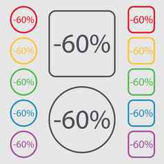 百分比折扣标志图标出售象征特殊的提供标签符号轮广场按钮框架